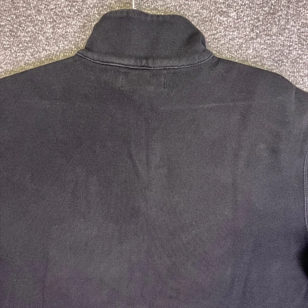 Polo Ralph Lauren Quarter Zip Pullover Mens L Black Cotton Casual Mock Neck Pony